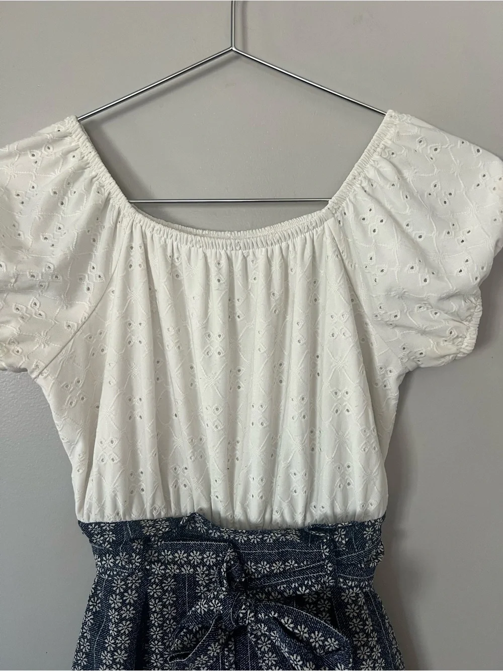 Knitworks Girls 10 White Eyelet Top Wide Leg Jumper Spring Summer Picnic Church